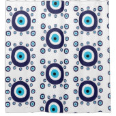 ビーチボホ地中海のブルーアイザードパターン シャワーカーテン (正面)