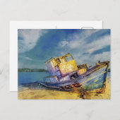 ビーチボートハガキ ポストカード (正面/裏面)