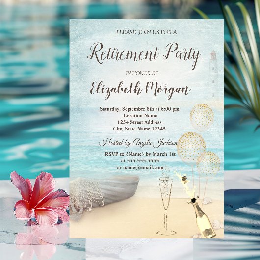 ビーチボートライトハウスバルーン，ワインの引退 招待状