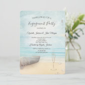 ビーチボートライトハウスワイングラス婚約 招待状 (スタンド正面)