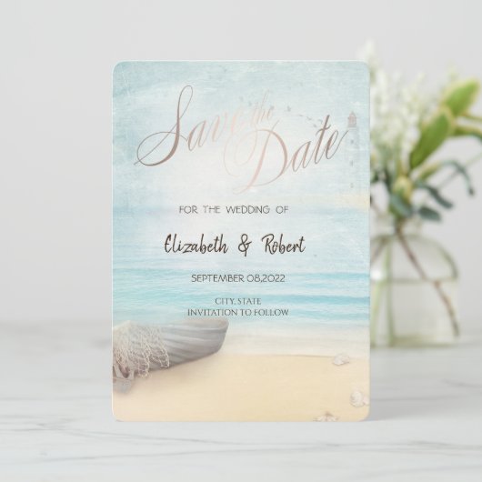 ビーチボートライトハウス日付を保存 セーブザデート (スタンド正面)