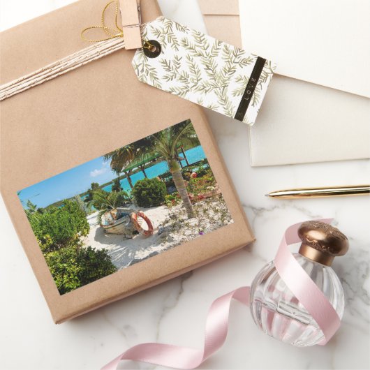 ビーチボートレック 長方形シール (ギフト)