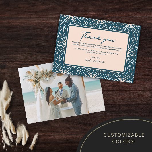 ビーチボートレンディー結婚ズサンキューカード サンキューカード