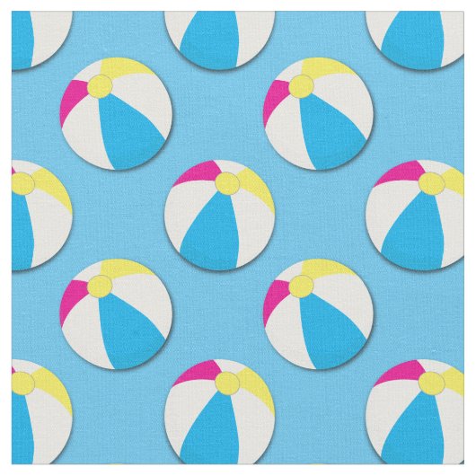 ビーチボールかわいいサマープール ファブリック (クローズアップ)
