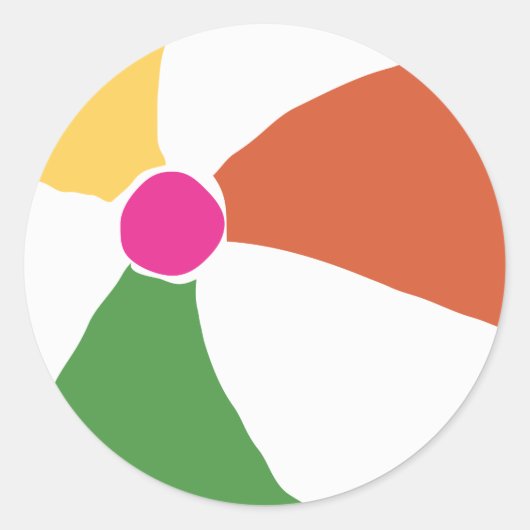 ビーチボールのステッカー ラウンドシール (正面)