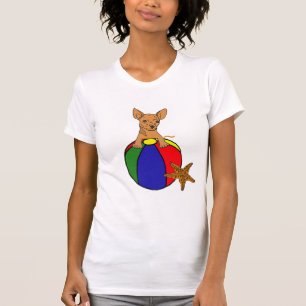 ビーチボールのワイシャツのALのチワワ Tシャツ