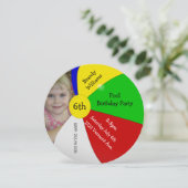 ビーチボールの写真の誕生日のパーティの招待状 招待状 (スタンド正面)