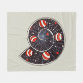 ビーチボールの惑星を持つ渦状銀河のかたつむり フリースブランケット (正面(横))