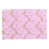 ビーチボールカップ綿菓子ピンクピローケースセット 枕カバー (正面右)