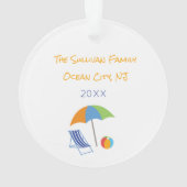 ビーチボールサマーバケーションファミリー オーナメント (裏面)