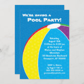 ビーチボールサマーパーティの招待状 招待状 (正面/裏面)