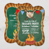 ビーチボールチョークボードレトロテールゲートパーティー 招待状 (正面/裏面)