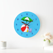 ビーチボールプールトイズウォールクロックブルー番号 ラージ壁時計 (ホーム)