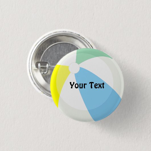ビーチボールプールパーティー名前をカスタムするまたはゲームチャンプ 缶バッジ (正面&裏面)