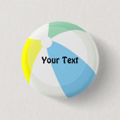 ビーチボールプールパーティー名前をカスタムするまたはゲームチャンプ 缶バッジ (正面)