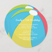 ビーチボールプールパーティー 招待状 (正面/裏面)