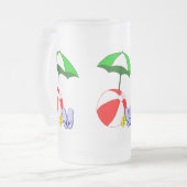 ビーチボールプール傘すり付きマグカップ フロストグラスビールジョッキ (正面左)