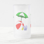 ビーチボールプール傘すり付きマグカップ フロストグラスビールジョッキ (中央)