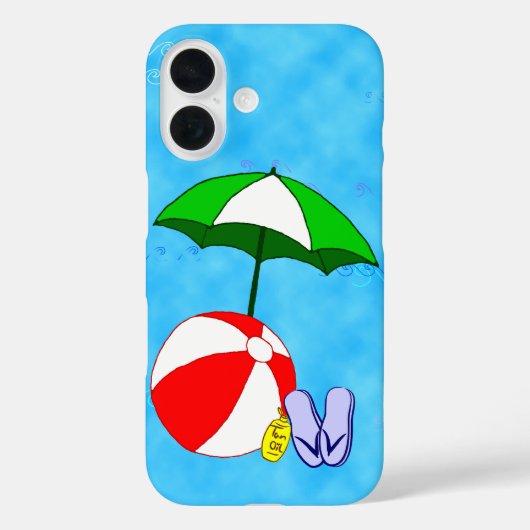 ビーチボールプール傘サムスンギャラクシーケース Case-Mate iPhoneケース (裏面)