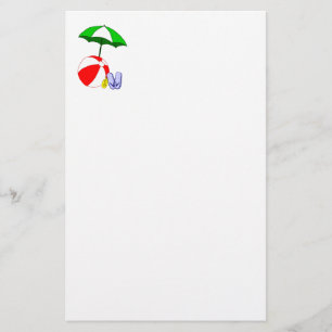 ビーチボールプール傘テンプレート 便箋