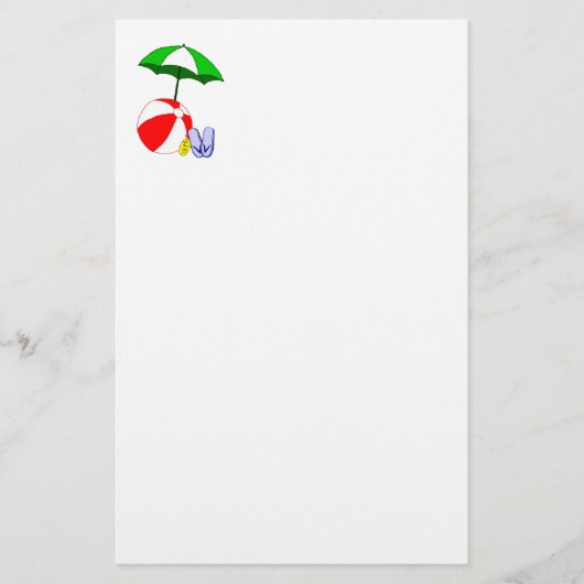 ビーチボールプール傘テンプレート 便箋 (正面)