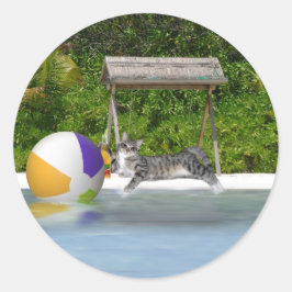 ビーチボール子猫 ラウンドシール