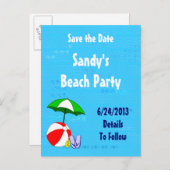 ビーチボール日付ポストカードの保存 案内ポストカード (正面/裏面)