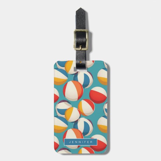 ビーチボール荷物タグ ラゲッジタグ (正面縦)