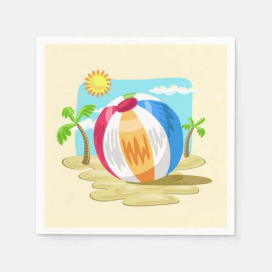 ビーチボール スタンダードカクテルナプキン (正面)