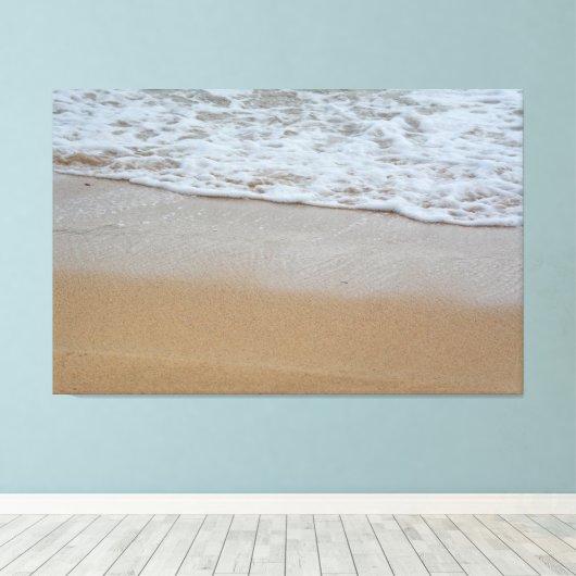 ビーチポイプのハワイのカウアイ写真 キャンバスプリント (インサイチュ (ウッドフロア))