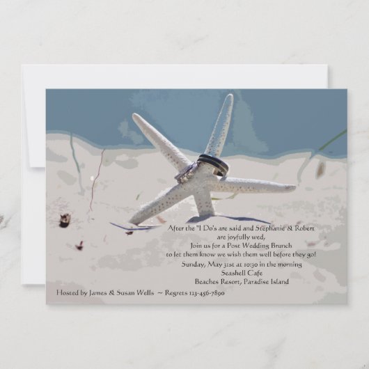 ビーチポス結婚ブルンチ招待状 招待状 (正面)