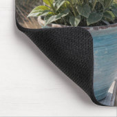 ビーチポットとピンクペチュニア マウスパッド (コーナー)