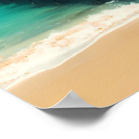 ビーチポートオーストラリア旅行アートヴィンテージ ポスター (角)