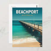 ビーチポートオーストラリア旅行アートヴィンテージ ポストカード (正面/裏面)