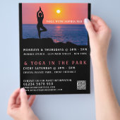 ビーチポートレート、ヨガクラス広告 チラシ (手)