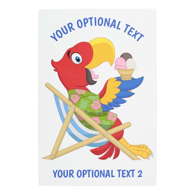 ビーチマコーカスタム文字とカラーメタルウォールアート メタルプリント (正面)