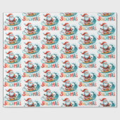 ビーチマスメリークリスマスインセブンレトロデザイン ラッピングペーパー (フラット)