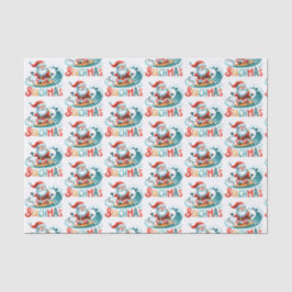 ビーチマスメリークリスマスインセブンレトロデザイン 薄葉紙