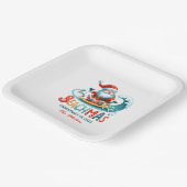 ビーチマスメリーサンタサーフィンレトロデザイン ペーパープレート (傾斜あり)