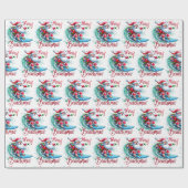 ビーチマスメリーサンタサーフィンレトロデザイン ラッピングペーパー (フラット)