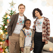 ビーチマスメリーサンタサーフィンレトロデザイン Tシャツ