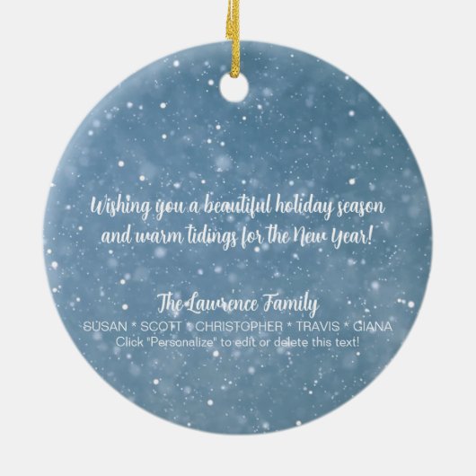 ビーチマスメリースノウィサンディ雪だるま- セラミックオーナメント (裏面)