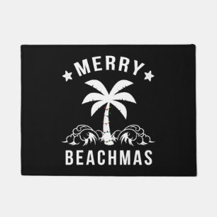 ビーチマスメリーパームツリービーチクリスマス ドアマット