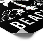 ビーチマスメリーパームツリービーチクリスマス ポスター (角)