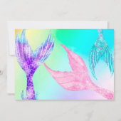 ビーチマーメイドテール海写真子供の誕生日 招待状 (裏面)