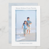 ビーチミニマルクリスマスフォトカードフロリダ シーズンカード (正面/裏面)