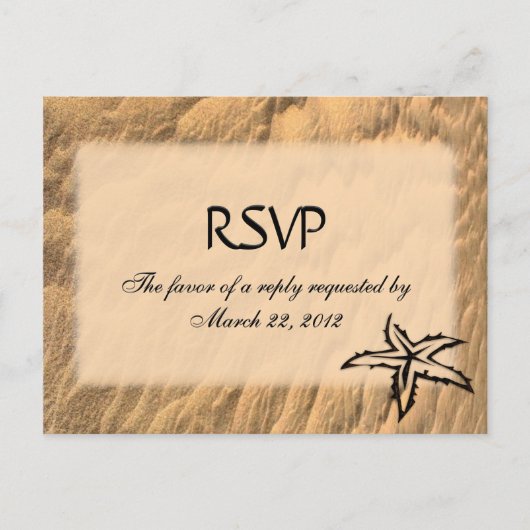 ビーチメニューRSVP インビテーションポストカード (正面)