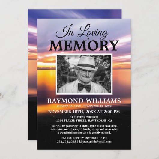 ビーチメモリアル |お祝いの写真 招待状 (正面/裏面)