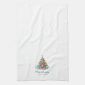 ビーチメリークリスマスツリー キッチンタオル (縦)