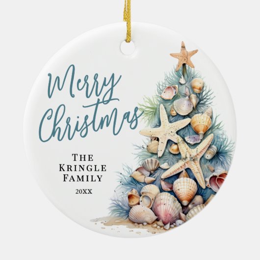 ビーチメリークリスマス セラミックオーナメント (裏面)